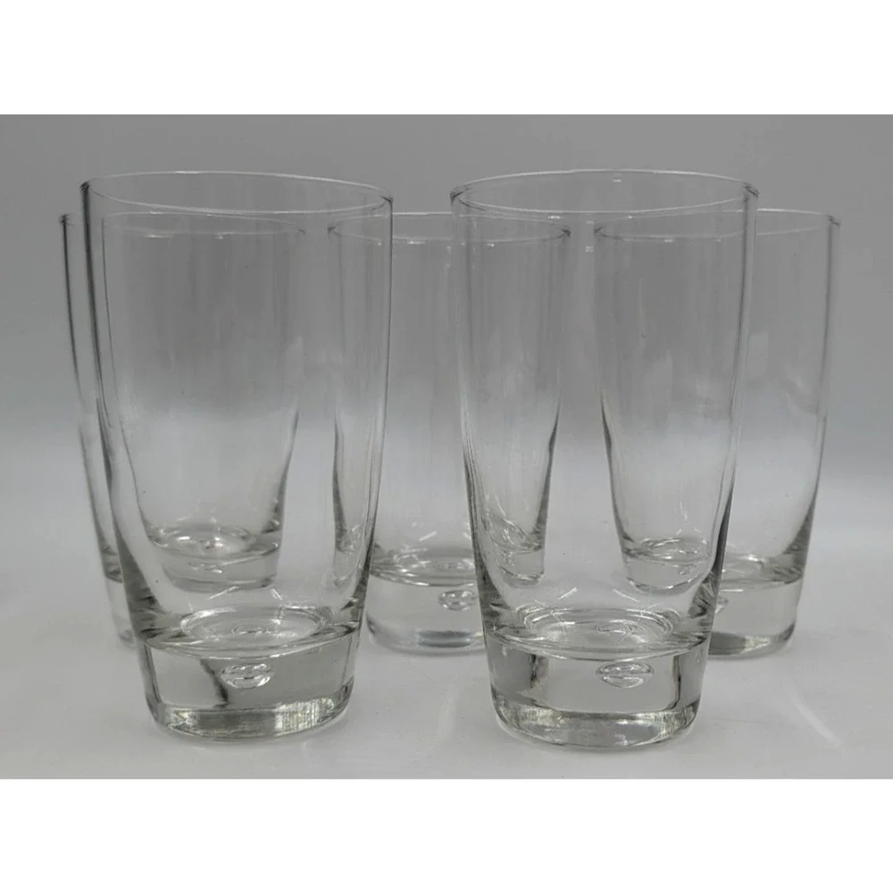 Bormioli Rocco Luna Cooler Bubble Glasses Clear 16 oz Tumbler Italy Set of 5
